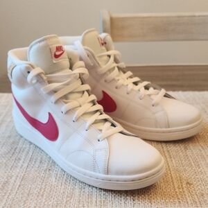 Nike White and Hot Pink High-Tops, Size 11, Like New